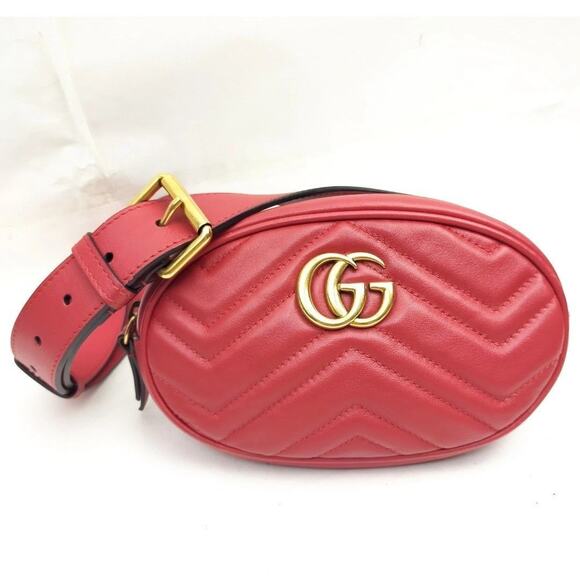 Gucci Mermont Waist Pouch  Red Leather - Picture 1 of 7